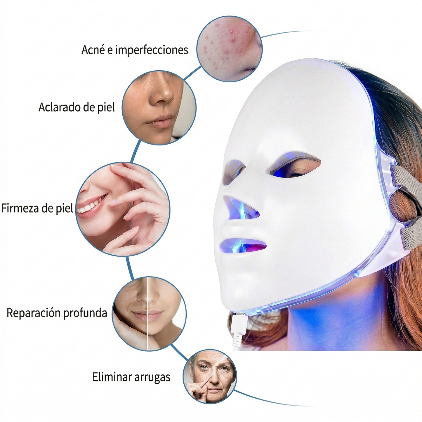 Máscara Rejuvenecedora LED 7 en 1 | Rejuvenece tu piel desde casa